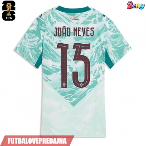Lacne Ženy Futbalové dres Portugalsko Joao Neves #15 MS 2026 Krátky Rukáv - Preč